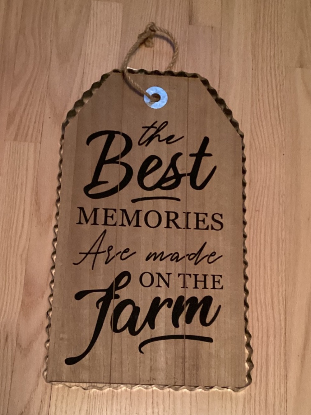 Rustic Wooden Farmhouse Wall Decor Sign - "The Best Memories Are Made On The Far